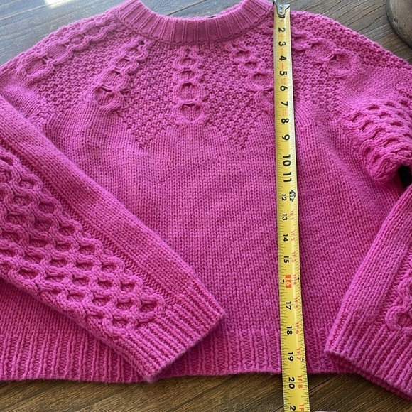SEA NY Alpaca Wool Pink Cropped Brie Sweater - Picture 11 of 12